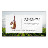 Vintage Wine Bottle and Glasses | Vineyard