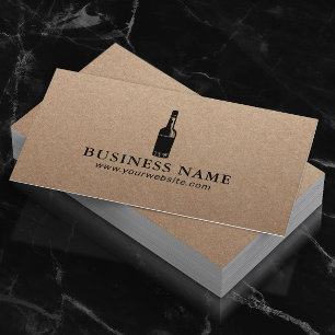 Vintage Wine Bottle Winery Sommelier Rustic Kraft Business Card