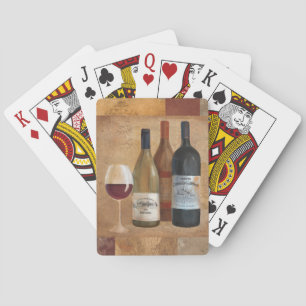 Vintage Wine Bottles and Wine Glass Playing Cards