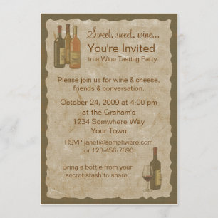 Vintage Wine Bottles Invitation