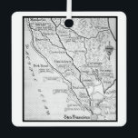 Vintage Wine Country Map Metal Tree Decoration<br><div class="desc">An ornament for the holidays or even year round! Wine lovers and Californians will love it. The map highlights Healdsburg, Napa, Santa Rosa, Calistoga, Sonoma, Petaluma, San Francisco, Mendocino and more. You can purchase it as is or delete the image on the back and personalise it with your own message....</div>