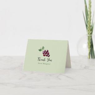 Vintage Wine Grapes Hand-Illustrated Vineyard Thank You Card