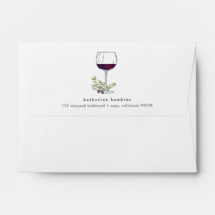 Vintage Wine   Return Address A6 Envelope
