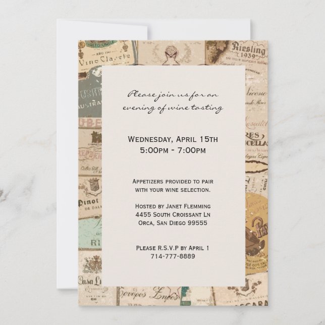 Vintage Wine Theme Invitation (Front)