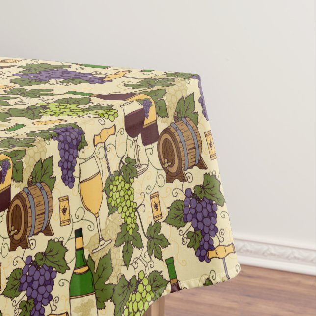 Vintage Wine Vineyard Grape Vine Patterned Tablecloth (In Situ)
