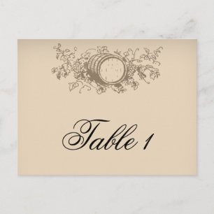 Vintage Winery Table Number Postcard