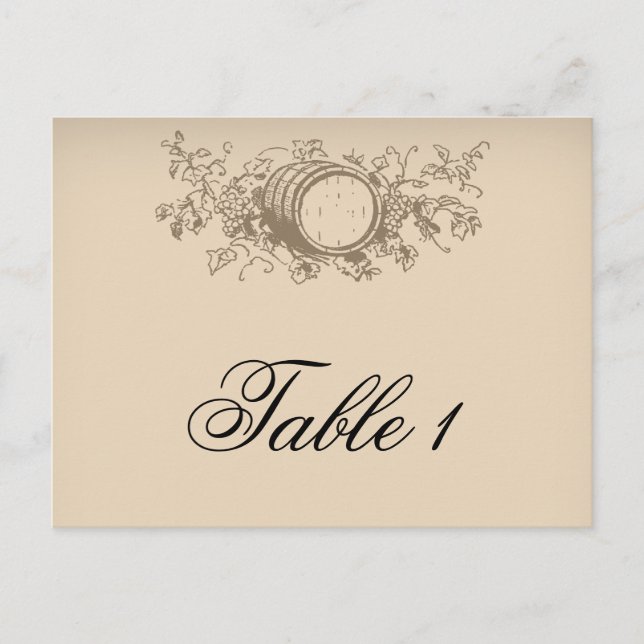 Vintage Winery Table Number Postcard (Front)