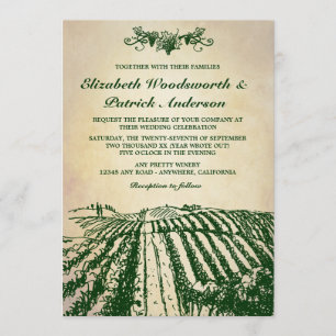 Vintage Winery Tuscan Vineyard Wedding Invitations