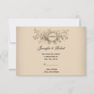 Vintage Winery Wedding Response Card