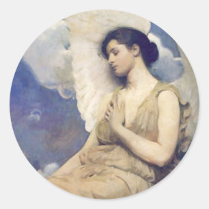 Vintage Winged Figure Beautiful Angel Classic Round Sticker