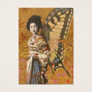 Vintage Winged Geisha ACEO Business Card