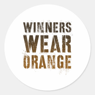 Vintage Winners Wear Orange Summer Camp Team War G Classic Round Sticker