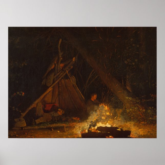 Vintage Winslow Homer Camp Fire Poster (Front)