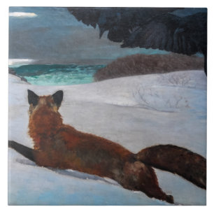 Vintage Winslow Homer Fox Hunt Poster Ceramic Tile