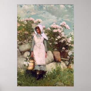 Vintage Winslow Homer Girl and Laurel Poster
