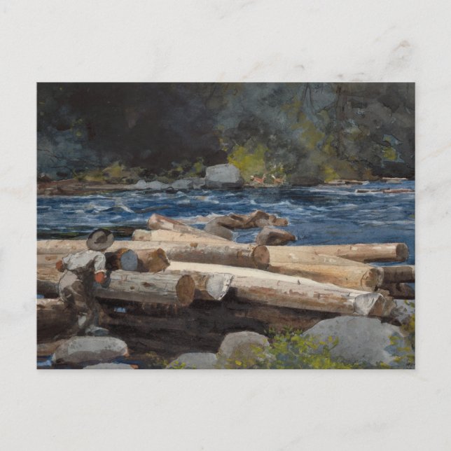 Vintage Winslow Homer Hudson River Postcard (Front)