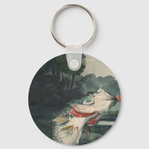 Vintage Winslow Homer Life-Size Black Bass Key Ring