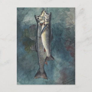 Vintage Winslow Homer Two Trout Postcard