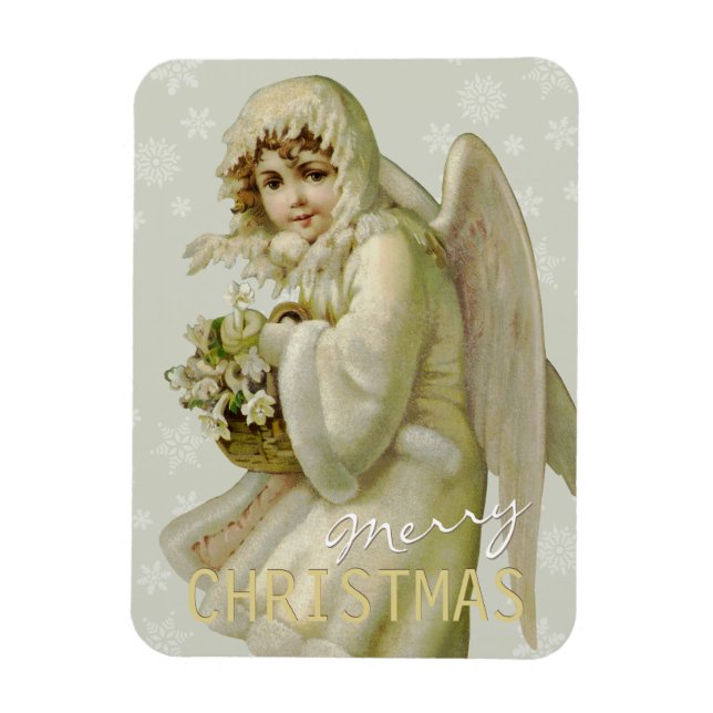 Vintage winter angel CC0618 Christmas Magnet (Vertical)
