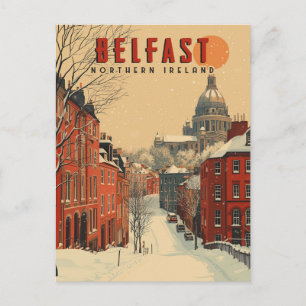 Vintage Winter Belfast Travel  Postcard