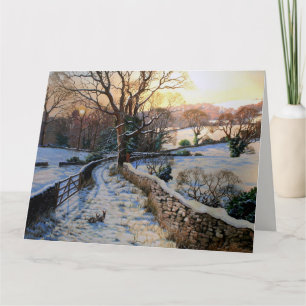Vintage Winter Christmas snowy landscape Card