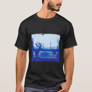 Vintage Winter Elk Wildlife Graphic T-shirtVintage T-Shirt