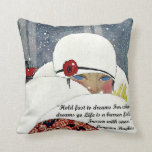 Vintage Winter Fashion Cushion<br><div class="desc">Using a vintage fashion illustration of haute couture from the Edwardian period (1913 - think Downton Abbey) I have embellished it, cleaned it up, punched up the colour, and created a wonderful winter design full of winter yet motivation. Perfect for the Fashionista, or someone who needs motivating or inspiration to...</div>