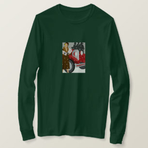 Vintage Winter Fashion Illustration Elegant 1920s T-Shirt