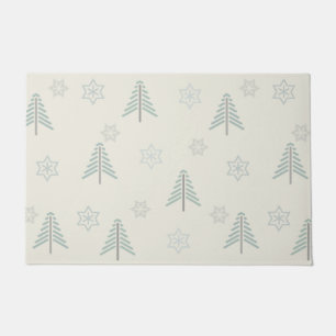 Vintage Winter Forest Pattern Light Doormat