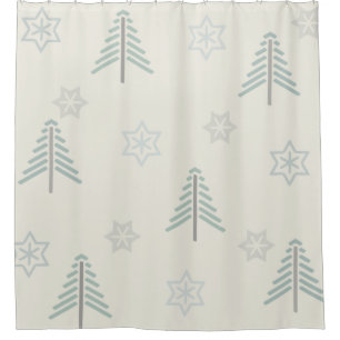 Vintage Winter Forest Pattern Light Shower Curtain