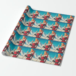 Vintage Winter Girl Wrapping Paper