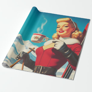 Vintage Winter Girl Wrapping Paper
