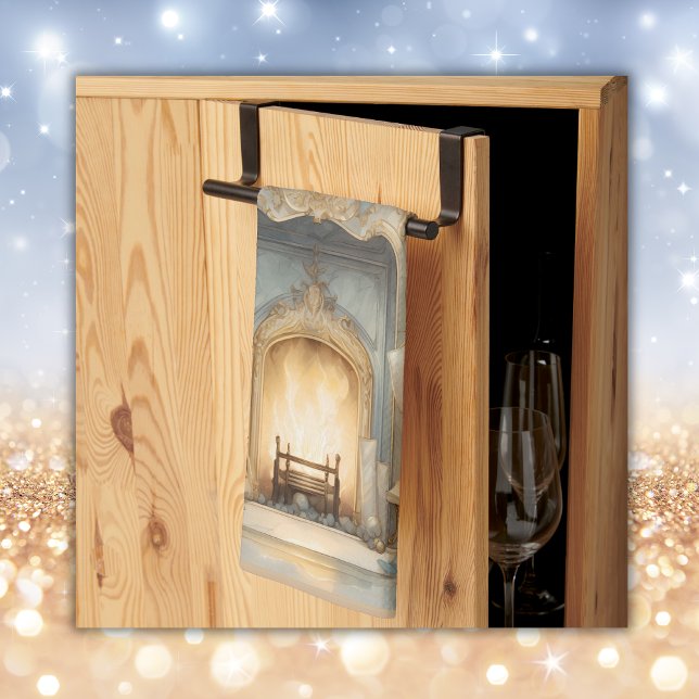 Vintage Winter Merry Christmas Monogram |  Tea Towel (Creator Uploaded)