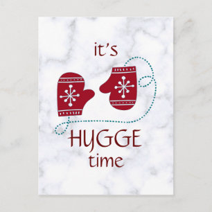 Vintage Winter Mittens Hygge Time Modern Cosy Postcard