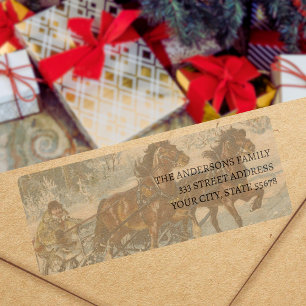 Vintage Winter Motif by Andreas Bloch Return Address Label