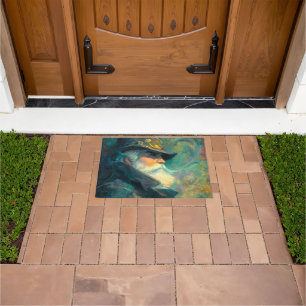 Vintage Winter Old Man Portrait Doormat
