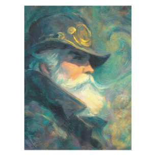 Vintage Winter Old Man Portrait Tablecloth
