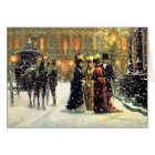 Vintage Winter Parisian Scene Christmas Card