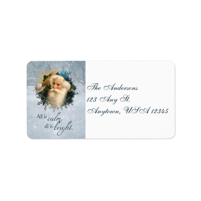 Vintage Winter Santa Address Labels (Front)