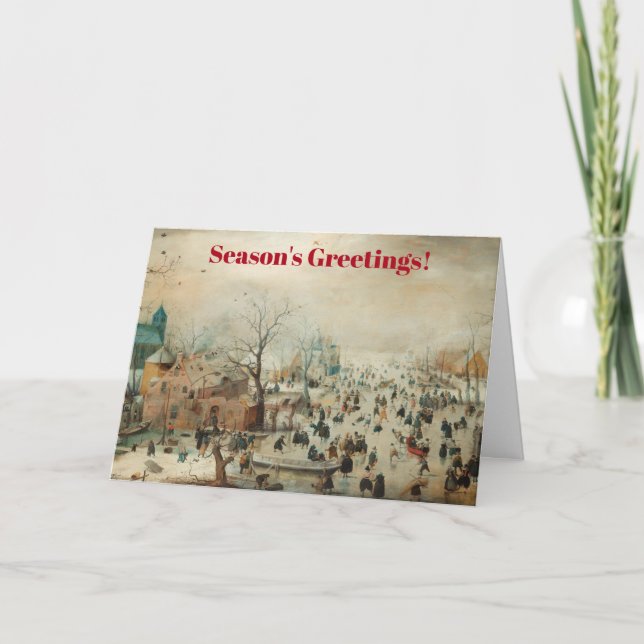 Vintage Winter Scene in Holland Card (Front)