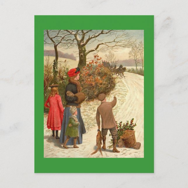 Vintage Winter Scene Postcard (Front)