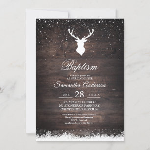 Vintage Winter Simple Deer & Snowflaks Invitation