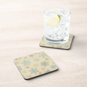 Vintage winter snowflake cute rustic coaster