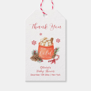 Vintage Winter Snowflake Festive Smore Baby Shower Gift Tags