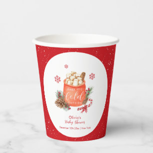Vintage Winter Snowflake Festive Smore Baby Shower Paper Cups