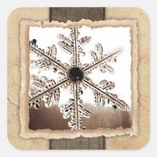 Vintage Winter Snowflake Wedding Envelope Seals