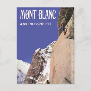Vintage Winter Sports, Climbing Mt Blanc Postcard
