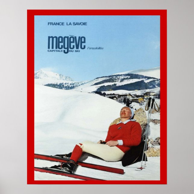 Vintage Winter sports, France, Savoie, Megeve Poster (Front)