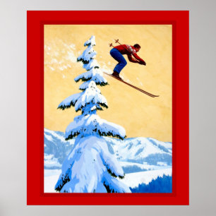 Vintage winter sports poster