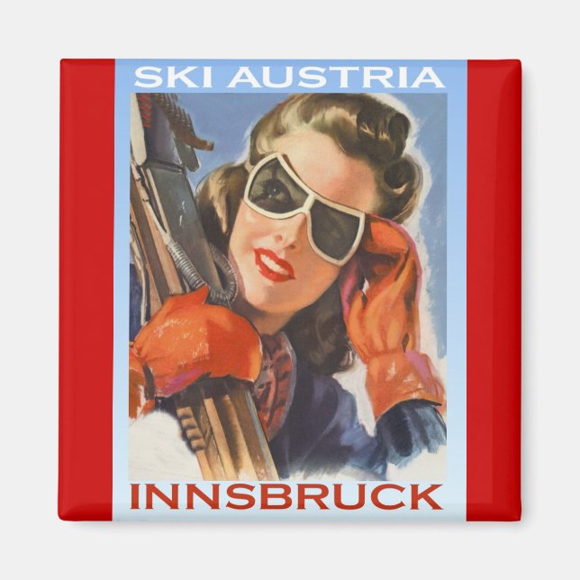 Vintage winter sports, Ski Austria, Innsbruck Magnet (Front)